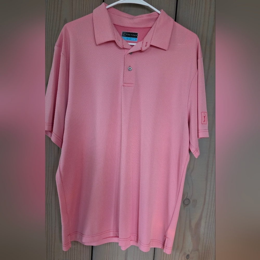 PGA Tour Pink Polo Shirt for Men
